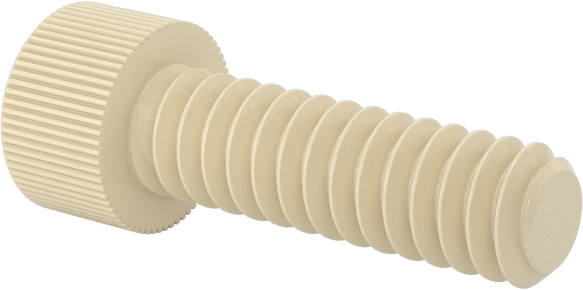 Cam Dolgulu Naylon Soket Başlı Vidalar, 4-40 Diş Boyutu, 3/8" Uzunluk, Krem