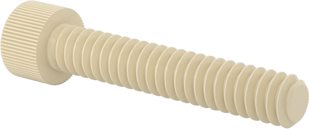 Cam Dolgulu Naylon Soket Başlı Vidalar, 4-40 Diş Boyutu, 5/8" Uzunluk, Krem