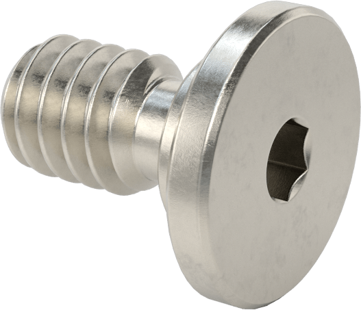 316 Paslanmaz Çelik Ultra Düşük Profilli Soket Başlı Vida, 1/4"-20 Diş Boyutu, 3/8" Uzunluk