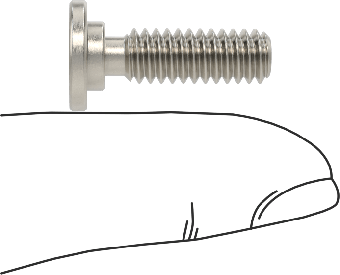 316 Paslanmaz Çelik Ultra Düşük Profilli Soket Başlı Vida, 1/4"-20 Diş Boyutu, 3/4" Uzunluk