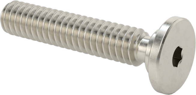 316 Paslanmaz Çelik Ultra Düşük Profilli Soket Başlı Vida, 1/4"-20 Diş Boyutu, 1-1/4" Uzunluk