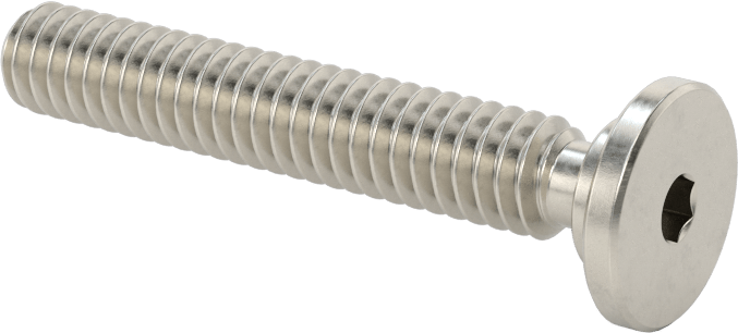 316 Paslanmaz Çelik Ultra Düşük Profilli Soket Başlı Vida, 1/4"-20 Diş Boyutu, 1-1/2" Uzunluk