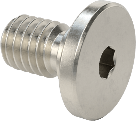 316 Paslanmaz Çelik Ultra Düşük Profilli Soket Başlı Vida, 3/8"-16 Diş Boyutu, 1/2" Uzunluk