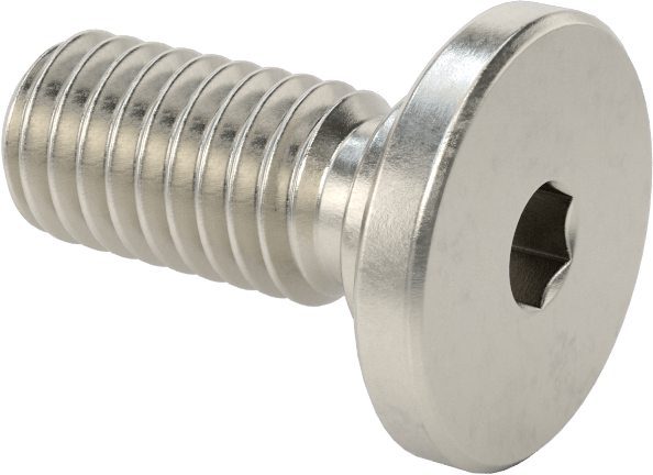 316 Paslanmaz Çelik Ultra Düşük Profilli Soket Başlı Vida, 3/8"-16 Diş Boyutu, 3/4" Uzunluk