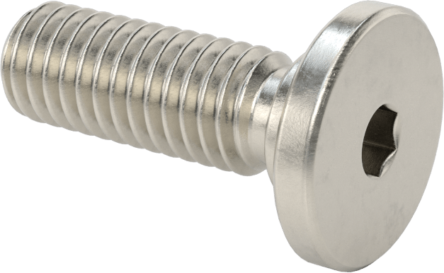 316 Paslanmaz Çelik Ultra Düşük Profilli Soket Başlı Vida, 3/8"-16 Diş Boyutu, 1" Uzunluk