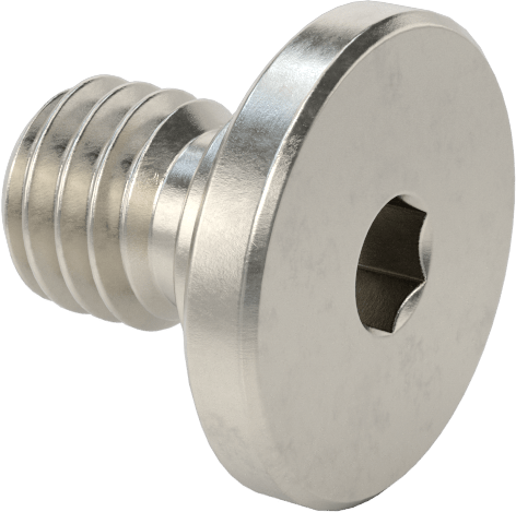 316 Paslanmaz Çelik Ultra Düşük Profilli Soket Başlı Vida, 3/8"-16 Diş Boyutu, 3/8" Uzunluk