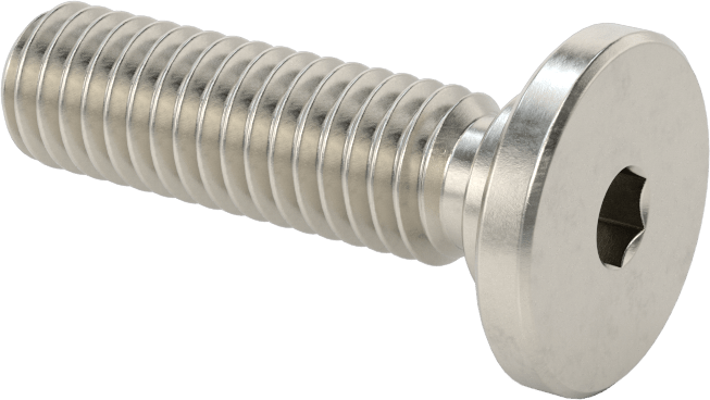 316 Paslanmaz Çelik Ultra Düşük Profilli Soket Başlı Vida, 3/8"-16 Diş Boyutu, 1-1/4" Uzunluk