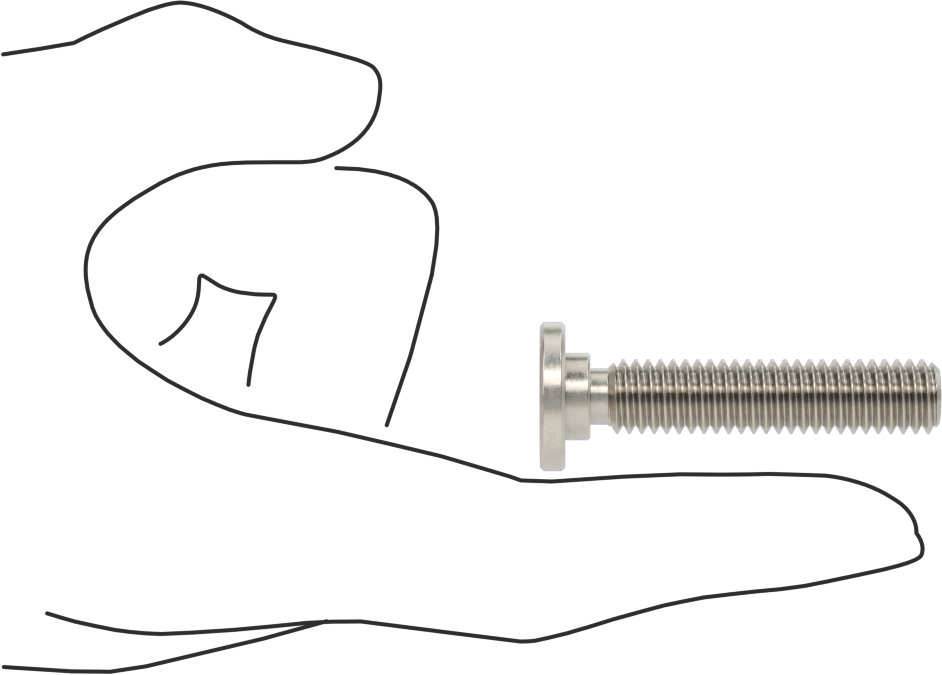 316 Paslanmaz Çelik Ultra Düşük Profilli Soket Başlı Vida, 3/8"-16 Diş Boyutu, 1-3/4" Uzunluk