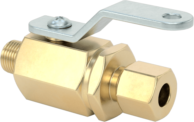 Sıkıştırma Bağlantı Parçalı Kompakt Açma/Kapama Valfi, 1/4" Boru Dış Çapı x 1/8 NPT Erkek için