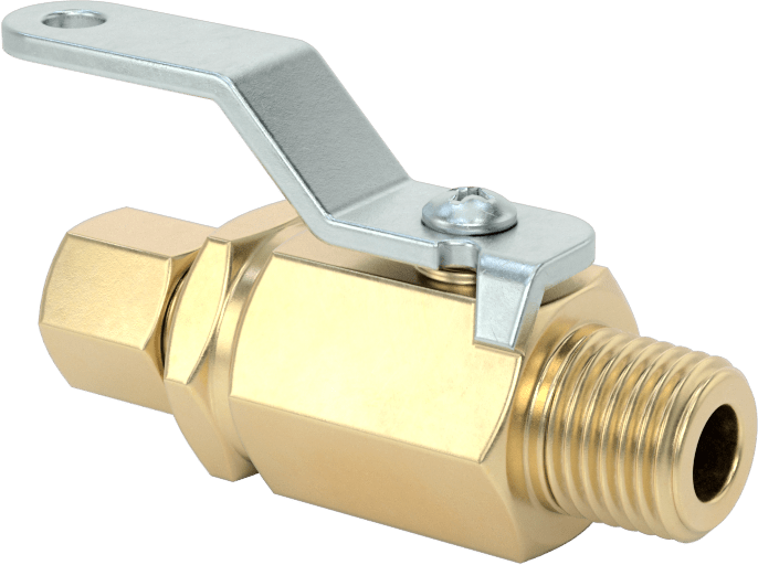 Sıkıştırma Bağlantı Parçalı Kompakt Açma/Kapama Valfi, 1/4" Boru Dış Çapı x 1/4 NPT Erkek için