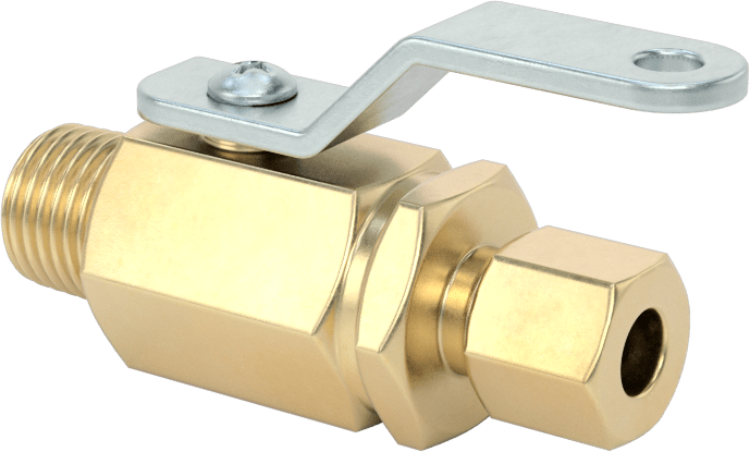 Sıkıştırma Bağlantı Parçalı Kompakt Açma/Kapama Valfi, 1/4" Boru Dış Çapı x 1/4 NPT Erkek için