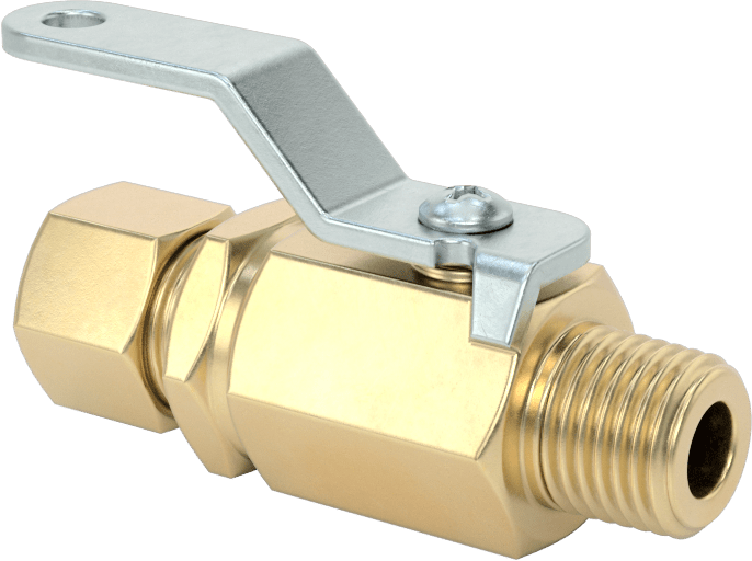Sıkıştırma Bağlantı Parçalı Kompakt Açma/Kapama Valfi, 3/8" Boru Dış Çapı x 1/4 NPT Erkek için