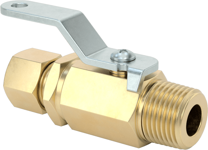 Sıkıştırma Bağlantı Parçalı Kompakt Açma/Kapama Valfi, 3/8" Boru Dış Çapı x 3/8 NPT Erkek için
