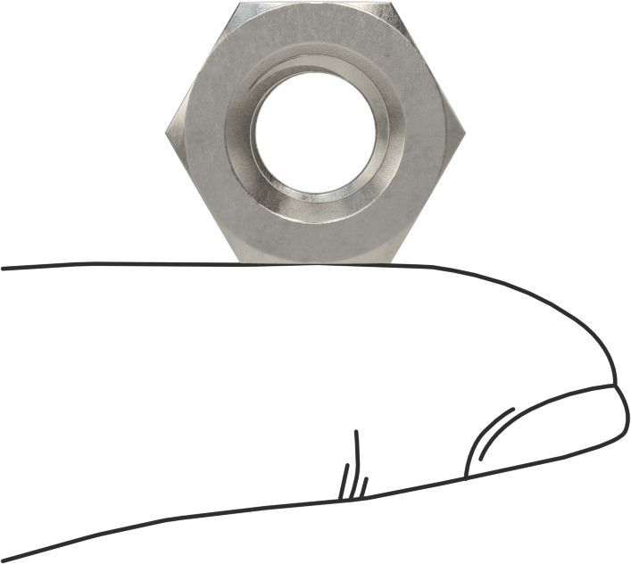 Mil. Spec. 18-8 Paslanmaz Çelik Altıgen Somun, 3/8"-16 Diş Boyutu, 5/8" Genişlik, MS35649-2384