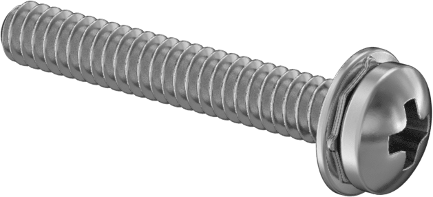 Yaylı Kilit Pullu 18-8 Paslanmaz Çelik Silindir Başlı Vidalar, 4-40 Diş Boyutu, 3/4" Uzunluk