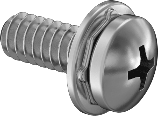 Yaylı Kilit Pullu 18-8 Paslanmaz Çelik Silindir Başlı Vidalar, 10-24 Diş Boyutu, 1/2" Uzunluk