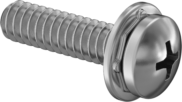 Yaylı Kilit Pullu 18-8 Paslanmaz Çelik Silindir Başlı Vidalar, 10-24 Diş Boyutu, 3/4" Uzunluk