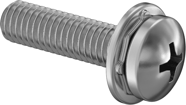 Yaylı Kilit Pullu 18-8 Paslanmaz Çelik Silindir Başlı Vidalar, 10-32 Diş Boyutu, 3/4" Uzunluk