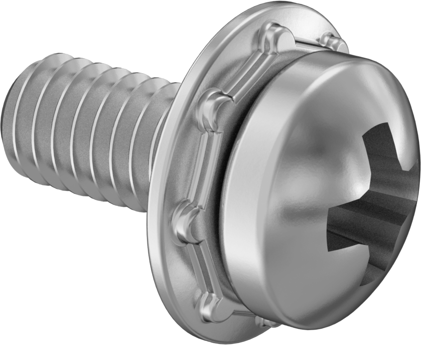 Yaylı Kilit Pullu 18-8 Paslanmaz Çelik Silindir Başlı Vidalar, M2,5 x 0,45 mm Diş Boyutu, 6 mm Uzunluk