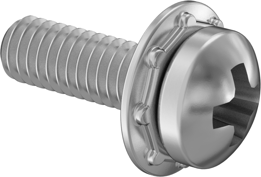 Yaylı Kilit Pullu 18-8 Paslanmaz Çelik Silindir Başlı Vidalar, M2,5 x 0,45 mm Diş Boyutu, 8 mm Uzunluk