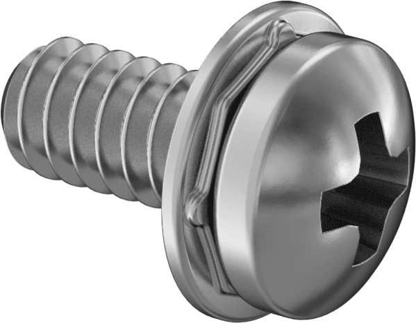 Yaylı Kilit Pullu 18-8 Paslanmaz Çelik Silindir Başlı Vidalar, 4-40 Diş Boyutu, 1/4" Uzunluk
