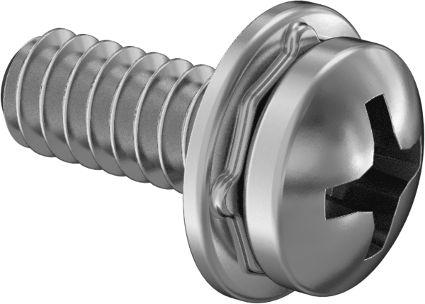 Yaylı Kilit Pullu 18-8 Paslanmaz Çelik Silindir Başlı Vidalar, 6-32 Diş Boyutu, 3/8" Uzunluk