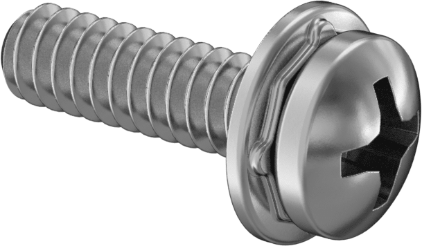 Yaylı Kilit Pullu 18-8 Paslanmaz Çelik Silindir Başlı Vidalar, 6-32 Diş Boyutu, 1/2" Uzunluk