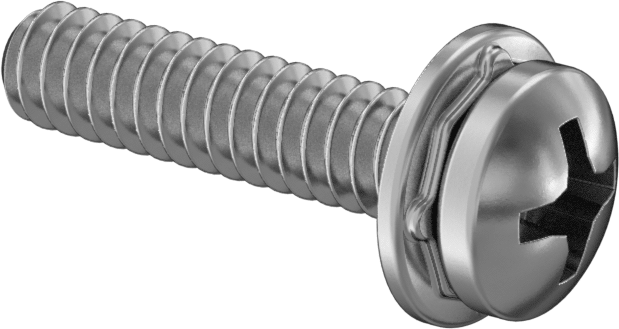 Yaylı Kilit Pullu 18-8 Paslanmaz Çelik Silindir Başlı Vidalar, 6-32 Diş Boyutu, 5/8" Uzunluk