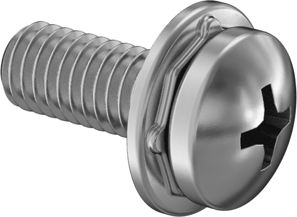Yaylı Kilit Pullu 18-8 Paslanmaz Çelik Silindir Başlı Vidalar, 10-32 Diş Boyutu, 1/2" Uzunluk
