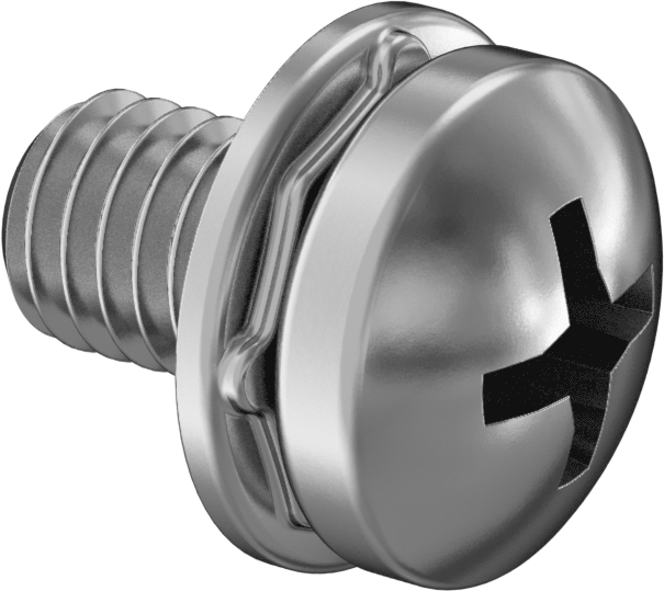 Yaylı Kilit Pullu 18-8 Paslanmaz Çelik Silindir Başlı Vidalar, M6 x 1 mm Diş Boyutu, 10 mm Uzunluk