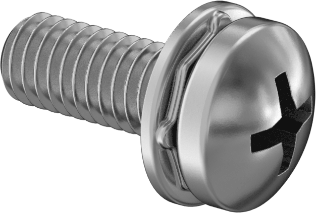 Yaylı Kilit Pullu 18-8 Paslanmaz Çelik Silindir Başlı Vidalar, M6 x 1 mm Diş Boyutu, 16 mm Uzunluk