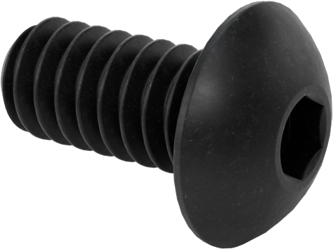 Siyah Oksit Düğme Başlı Altıgen Soketli Vida, Alaşımlı Çelik, 0-80 Diş Boyutu, 1/8" Uzunluk