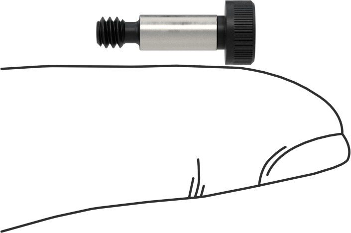 Alaşımlı Çelik Omuzlu Vida, 5/32" Omuz Çapı, 3/8" Omuz Uzunluğu, 6-32 Diş