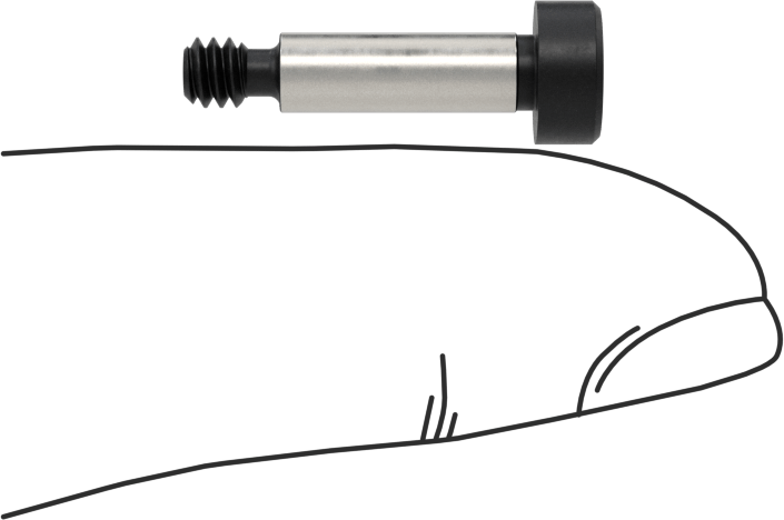 Alaşımlı Çelik Omuzlu Vida, 5/32" Omuz Çapı, 1/2" Omuz Uzunluğu, 6-32 Diş