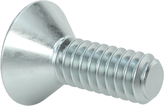Çinko Kaplı Alaşımlı Çelik Altıgen Soketli Düz Başlı Vida, 2-56 Diş Boyutu, 1/4" Uzunluk