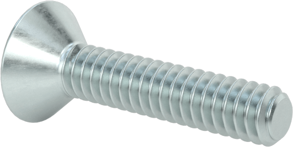 Çinko Kaplı Alaşımlı Çelik Altıgen Soketli Düz Başlı Vida, 3-48 Diş Boyutu, 1/2" Uzunluk