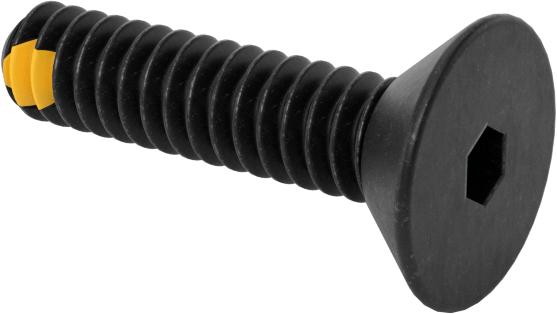 Dişli Kilitlemeli Altıgen Tahrikli Düz Başlı Vidalar, Alaşımlı Çelik, 4-40 Diş Boyutu, 1/2" Uzunluk