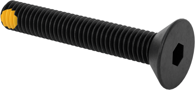 Dişli Kilitlemeli Altıgen Tahrikli Düz Başlı Vidalar, Alaşımlı Çelik, 10-32 Diş Boyutu, 1-1/4" Uzunluk