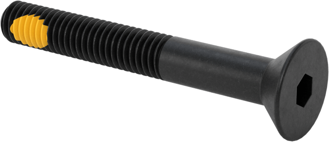 Dişli Kilitlemeli Altıgen Tahrikli Düz Başlı Vidalar, Alaşımlı Çelik, 10-32 Diş Boyutu, 1-1/2" Uzunluk