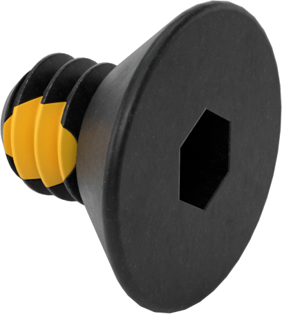 Dişli Kilitlemeli Altıgen Tahrikli Düz Başlı Vidalar, Alaşımlı Çelik, 1/4"-20 Diş Boyutu, 3/8" Uzunluk