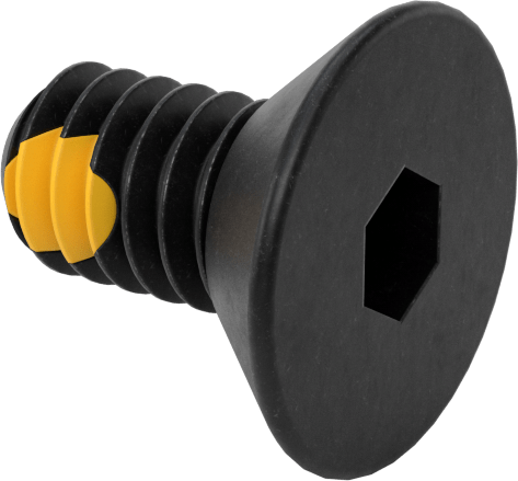 Dişli Kilitlemeli Altıgen Tahrikli Düz Başlı Vidalar, Alaşımlı Çelik, 1/4"-20 Diş Boyutu, 1/2" Uzunluk