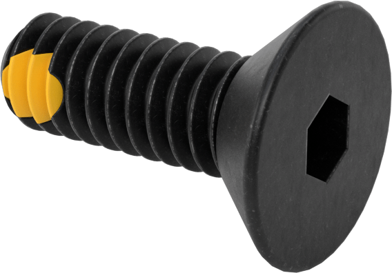 Dişli Kilitlemeli Altıgen Tahrikli Düz Başlı Vidalar, Alaşımlı Çelik, 1/4"-20 Diş Boyutu, 3/4" Uzunluk