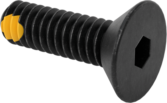 Dişli Kilitlemeli Altıgen Tahrikli Düz Başlı Vidalar, Alaşımlı Çelik, 1/4"-20 Diş Boyutu, 7/8" Uzunluk