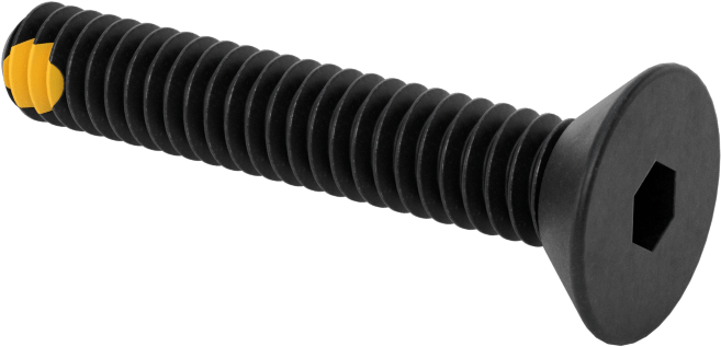 Dişli Kilitlemeli Altıgen Tahrikli Düz Başlı Vidalar, Alaşımlı Çelik, 1/4"-20 Diş Boyutu, 1-1/2" Uzunluk