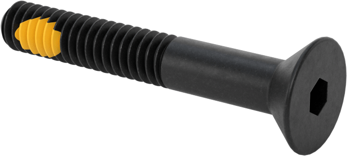Dişli Kilitlemeli Altıgen Tahrikli Düz Başlı Vidalar, Alaşımlı Çelik, 1/4"-20 Diş Boyutu, 1-3/4" Uzunluk