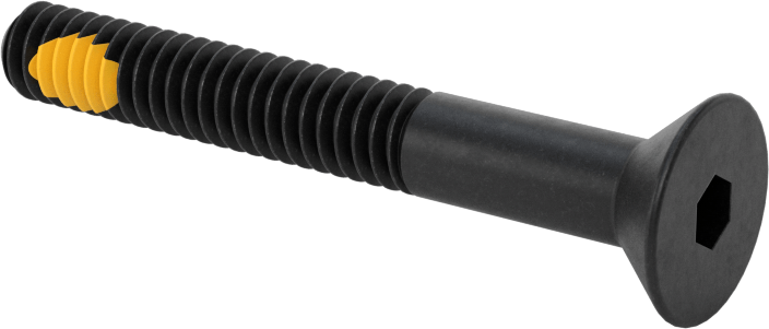 Dişli Kilitlemeli Altıgen Tahrikli Düz Başlı Vidalar, Alaşımlı Çelik, 1/4"-20 Diş Boyutu, 2" Uzunluk