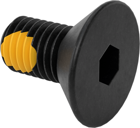 Dişli Kilitlemeli Altıgen Tahrikli Düz Başlı Vidalar, Alaşımlı Çelik, 1/4"-28 Diş Boyutu, 1/2" Uzunluk