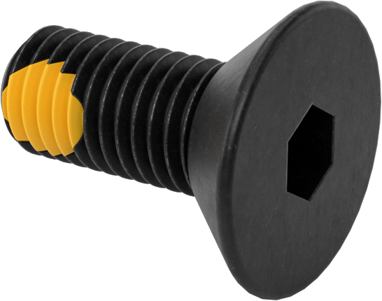 Dişli Kilitlemeli Altıgen Tahrikli Düz Başlı Vidalar, Alaşımlı Çelik, 1/4"-28 Diş Boyutu, 5/8" Uzunluk