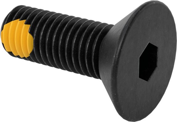 Dişli Kilitlemeli Altıgen Tahrikli Düz Başlı Vidalar, Alaşımlı Çelik, 1/4"-28 Diş Boyutu, 3/4" Uzunluk