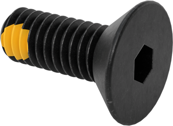 Dişli Kilitlemeli Altıgen Tahrikli Düz Başlı Vidalar, Alaşımlı Çelik, 5/16"-18 Diş Boyutu, 7/8" Uzunluk
